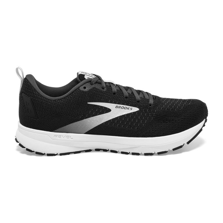 Brooks Men's Revel 4 Road Running Shoes - Black/Oyster/Silver (VCDA15728)